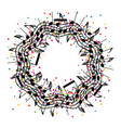 round colorful background of music notes vector image vector image