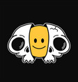 two half of shull with smile face inside vector image