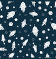 space rockets seamless pattern background vector image