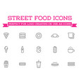 set of fastfood fast food elements icons vector image