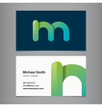business card letter m vector image vector image