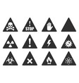 danger icon set caution concept vector image vector image