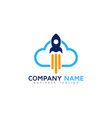 rocket cloud logo icon design vector image