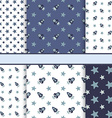 set of seamless space patterns tiling - dark blu vector image
