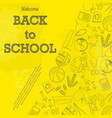 back to school yellow wallpaper vector image vector image