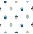 blue scandi acorn simple seamless pattern vector image