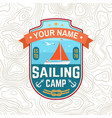 sailing camp patch concept for shirt vector image