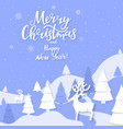winter landscape mountains spruce deer cut out vector image