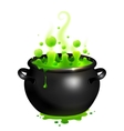 Black cauldron with green witches potion Vector Image