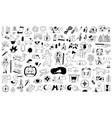 camping hand drawn doodle set isolated icon vector image