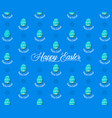 easter eggs seamless pattern on blue background vector image vector image