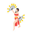 fire show artist composition vector image