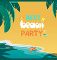 summer time beach party fun flyer vector image