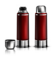 mock up red thermos vector image vector image