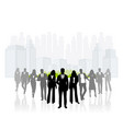 business team silhouette vector image vector image