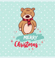 christmas cute holiday baby bear cartoon card vector image