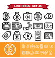 bitcoin line icons set 46 vector image vector image