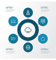computer outline icons set collection of file vector image