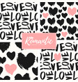romantic seamless patterns set vector image