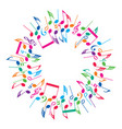 round colorful background music notes vector image