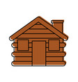 wooden cabin house chimney camp exterior vector image