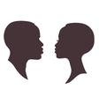 african woman and man face silhouette vector image