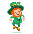 dancing leprechaun vector image