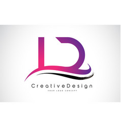 Ld l d creative letters design with white pink Vector Image