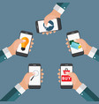 mobile apps concept online business shopping e vector image