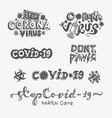 coronavirus covid19-19 letterings and other vector image
