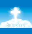 easter background cross and heaven with white vector image vector image