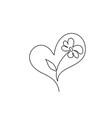 flower inside heart symbol love care vector image
