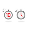 stopwatch timer icon set with fast time vector image