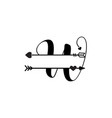 initial w love monogram split letter isolated vector image vector image
