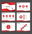red polygon presentation templates infographic set vector image