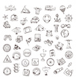 travel and navigation sketches of icons set vector image vector image