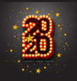 2020 happy new year with 3d light vector image vector image