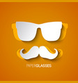 hipster mustache and glasses design vector image vector image