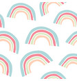 kids hand drawn pattern with colorful rainbows vector image