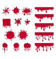 set of ketchup drops splashes vector image