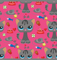 cat and mouse cute kitty pet cartoon cute animal vector image