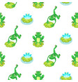 frogs cartoon green seamless pattern vector image vector image