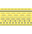 set restriction tapes police line crime scene vector image