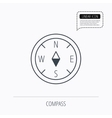 compass icon geographical orientation sign vector image