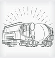 concrete mixer doodle cement truck sketch drawing vector image
