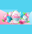 holiday easter background with colorful vector image