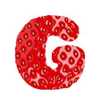 strawberry font letter g alphabetical character vector image vector image