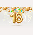happy birthday 18 years anniversary of the person vector image vector image