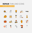house repair renovation linear thin line icons vector image