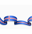 icelandic flag wavy abstract background vector image